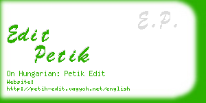 edit petik business card